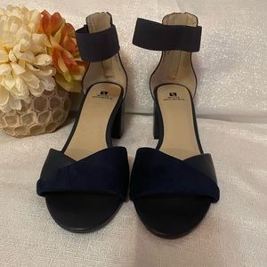 Blue heeled sandals